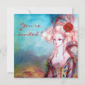 MADAME POMPADOUR, Classy Gold Costume Party Kaart (Achterkant)