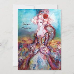 MADAME POMPADOUR, Classy Gold Costume Party Kaart