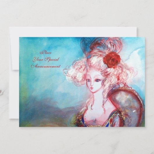 MADAME POMPADOUR, Classy Gold Costume Party Kaart (Achterkant)