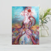 MADAME POMPADOUR, Classy Gold Costume Party Kaart (Staand voorkant)