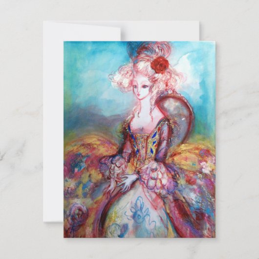 MADAME POMPADOUR, Classy Gold Costume Party Kaart (Voorkant)