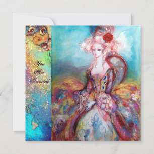 MADAME POMPADOUR, Classy Gold Costume Party Kaart