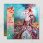 MADAME POMPADOUR, Classy Gold Costume Party Kaart (Voorkant / Achterkant)