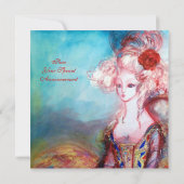 MADAME POMPADOUR, Classy Gold Costume Party Kaart (Achterkant)