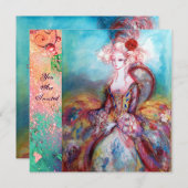 MADAME POMPADOUR, Classy Gold Costume Party Kaart (Voorkant / Achterkant)