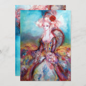 MADAME POMPADOUR, Classy Gold Costume Party Kaart (Voorkant / Achterkant)