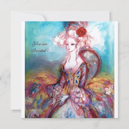 MADAME POMPADOUR, Classy Gold Costume Party Kaart (Voorkant)