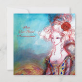 MADAME POMPADOUR, Classy Gold Costume Party Kaart (Achterkant)