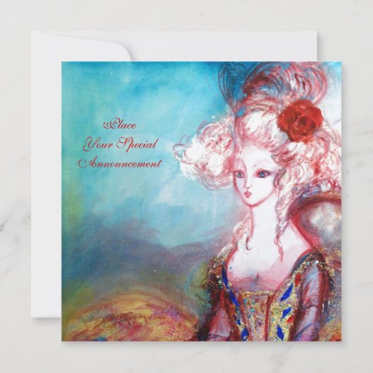 MADAME POMPADOUR, Classy Gold Costume Party Kaart (Achterkant)