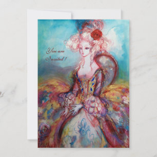 MADAME POMPADOUR, Classy Gold Costume Party Kaart