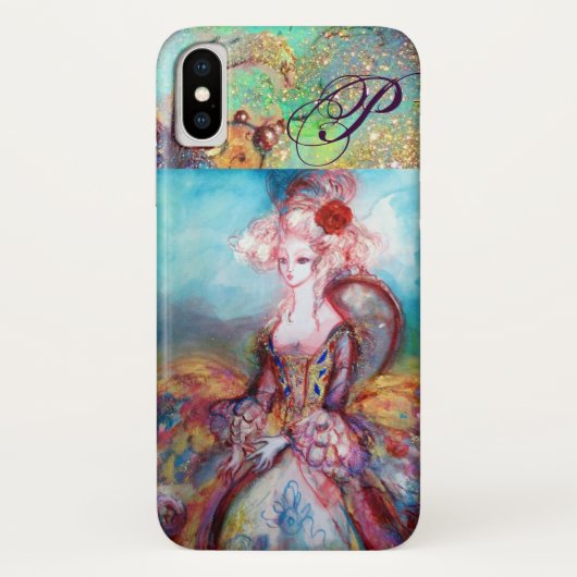 MADAME POMPADOUR ELEGANT BEAUTY MODE MONOGRAM Case-Mate iPhone CASE (Achterkant)