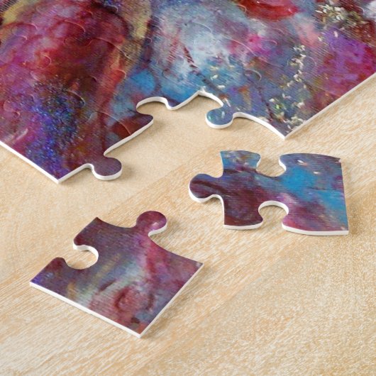 MADAME POMPADOUR goudblauwe roze Legpuzzel (Zijkant)