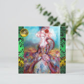 MADAME POMPADOUR, GROENZWARTE DAMASKMONOGRAM KAART (Staand voorkant)