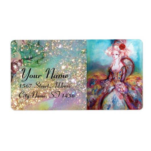 MADAME POMPADOUR, lichtroze groen Etiket (Voorkant)