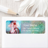 MADAME POMPADOUR, Roze Blauwgroen blauw Etiket (Insitu)