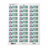 MADAME POMPADOUR, Roze Blauwgroen blauw Etiket (Full Sheet)