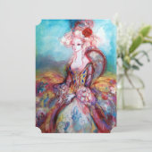 MADAME POMPADOUR Roze Gouden Glitters Feestkleding Kaart (Staand voorkant)