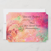 MADAME POMPADOUR Roze Gouden Glitters Feestkleding Kaart (Achterkant)