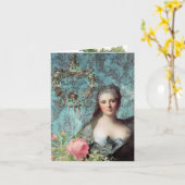 Madame Pompadour Wenskaart Kaart (Gele Bloem)