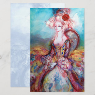MADAME POMPADOUR ,zacht blauw witte Briefpapier