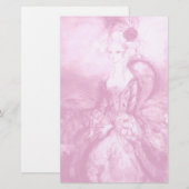 MADAME POMPADOUR, zacht roze wit Briefpapier (Voorkant / Achterkant)