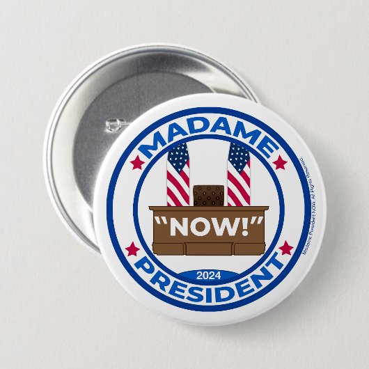 Madame President NU! Button (Voorkant /achterkant)