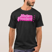 "Madame President" Roze Logo – Retro T-shirt (Voorkant)