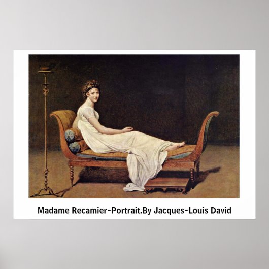 Madame Recamier-Portrait.Foto van Jacques-Louis Da Poster (Voorkant)
