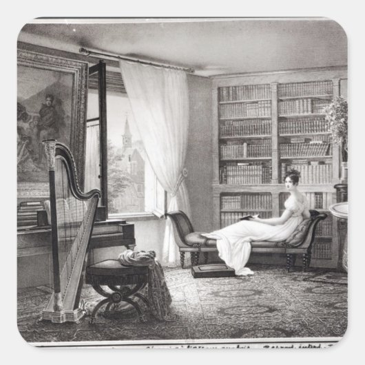 Madame Recamier van de Abbaye-aux-Bois Vierkante Sticker (Voorkant)