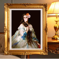Madame Rimsky met twee bloemen