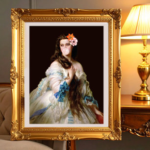 Madame Rimsky met twee bloemen Foto Afdruk