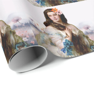 Madame Rimsky met wilde bloemen Cadeaupapier