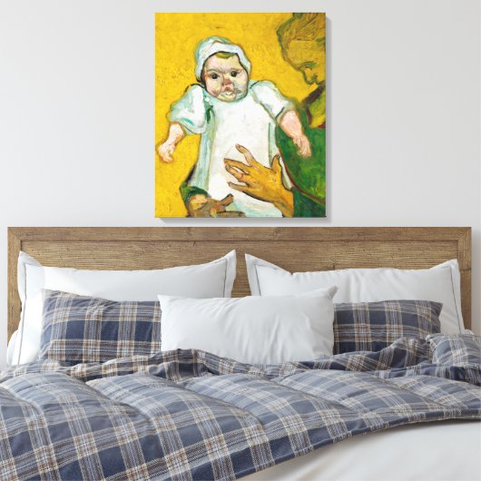 Madame Roulin en haar baby Canvas Afdruk (Insitu (Slaapkamer))