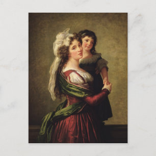 Madame Rousseau en haar dochter, 1789 Briefkaart