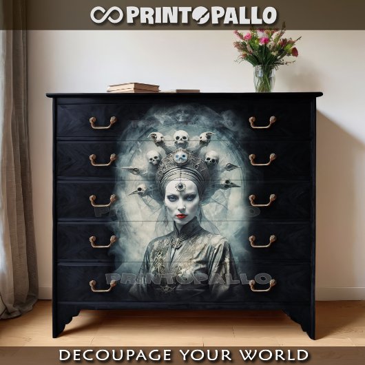 Madame Skull, gotische koningin van de botten Tissuepapier