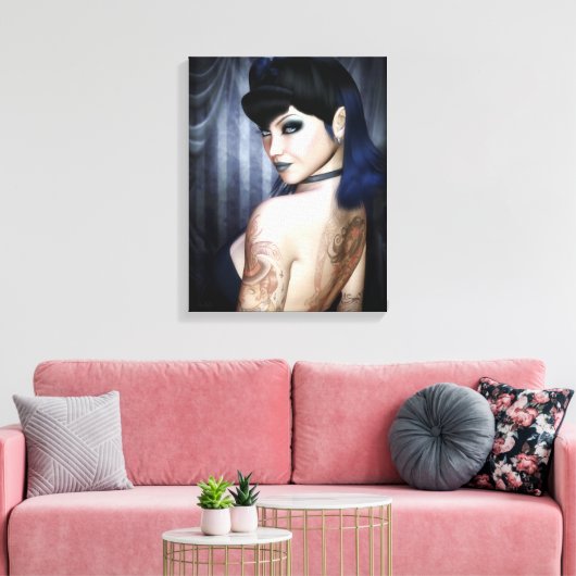 Madame Sophie Vampire Queen Wrapped Canvas Print (Insitu (Woonkamer))