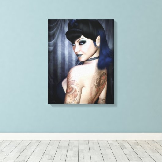 Madame Sophie Vampire Queen Wrapped Canvas Print (Insitu (Houten vloer))
