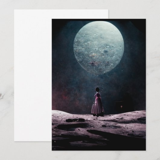 Madame vlinder op de maan bedankkaart (Voorkant / Achterkant)