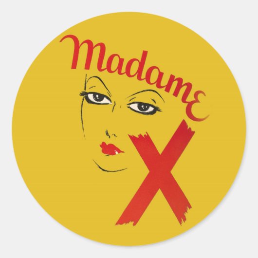  Madame X Film Bold Graphic Vrouw Ronde Sticker (Voorkant)
