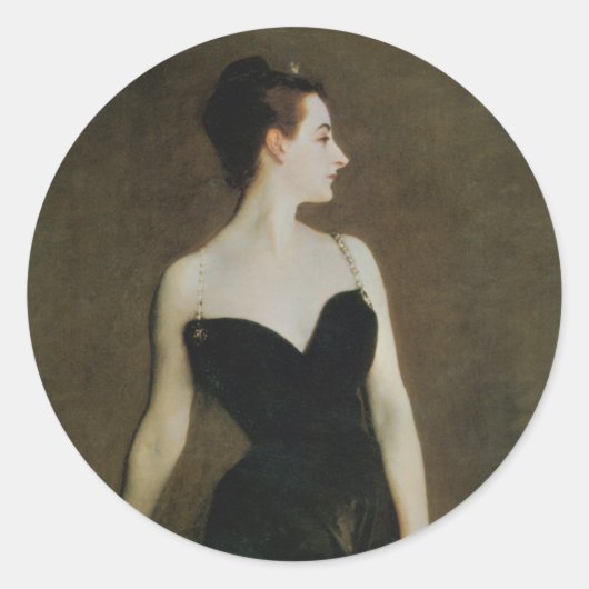 Madame X van John Singer Sargent Ronde Sticker (Voorkant)