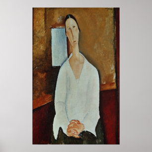 Madame Zborowska met Clasped Hands, c.1917 Poster