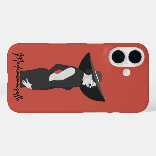 Madamemoiselle illustratie - Rood Case-Mate iPhone Case (Achterkant (horizontaal))