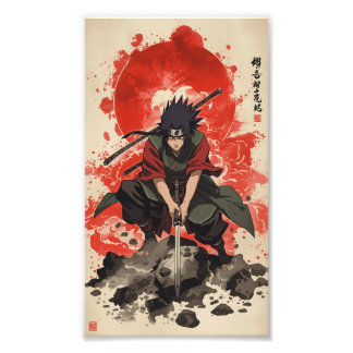 🖼 Madara Uchiha – Cinematic Watercolor Wandkunst Foto Afdruk