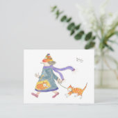 MadCatWoman Goes Shopping Briefkaart (Staand voorkant)