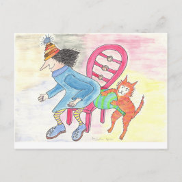 MadCatWoman & WhoopeeCushionCat No.1 Briefkaart