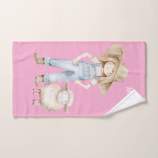 Mädchen mit Lamm Handdoek (Handdoek)