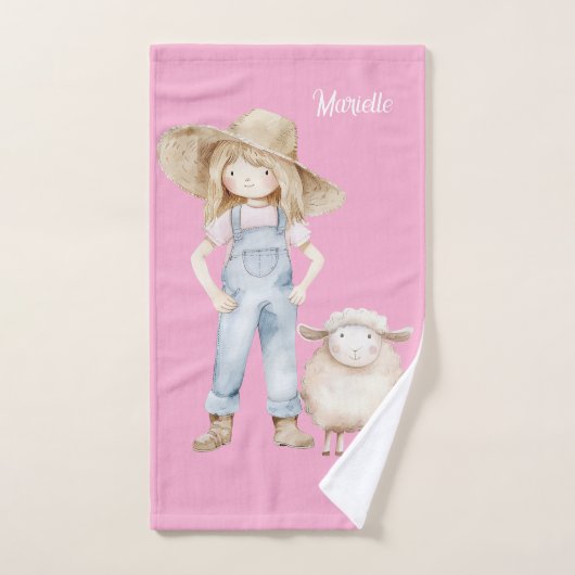 Mädchen mit Lamm Handdoek (Handdoek)