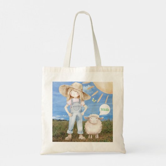 Mädchen mit Lamm Tote Bag (Achterkant)