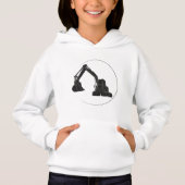 Mädchen Pullover Hoodie mit Bagger-Grafik (Voorkant)