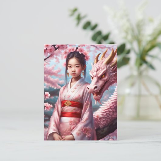 Mädchen zwischen Kirschblüten 1 Briefkaart (Staand voorkant)